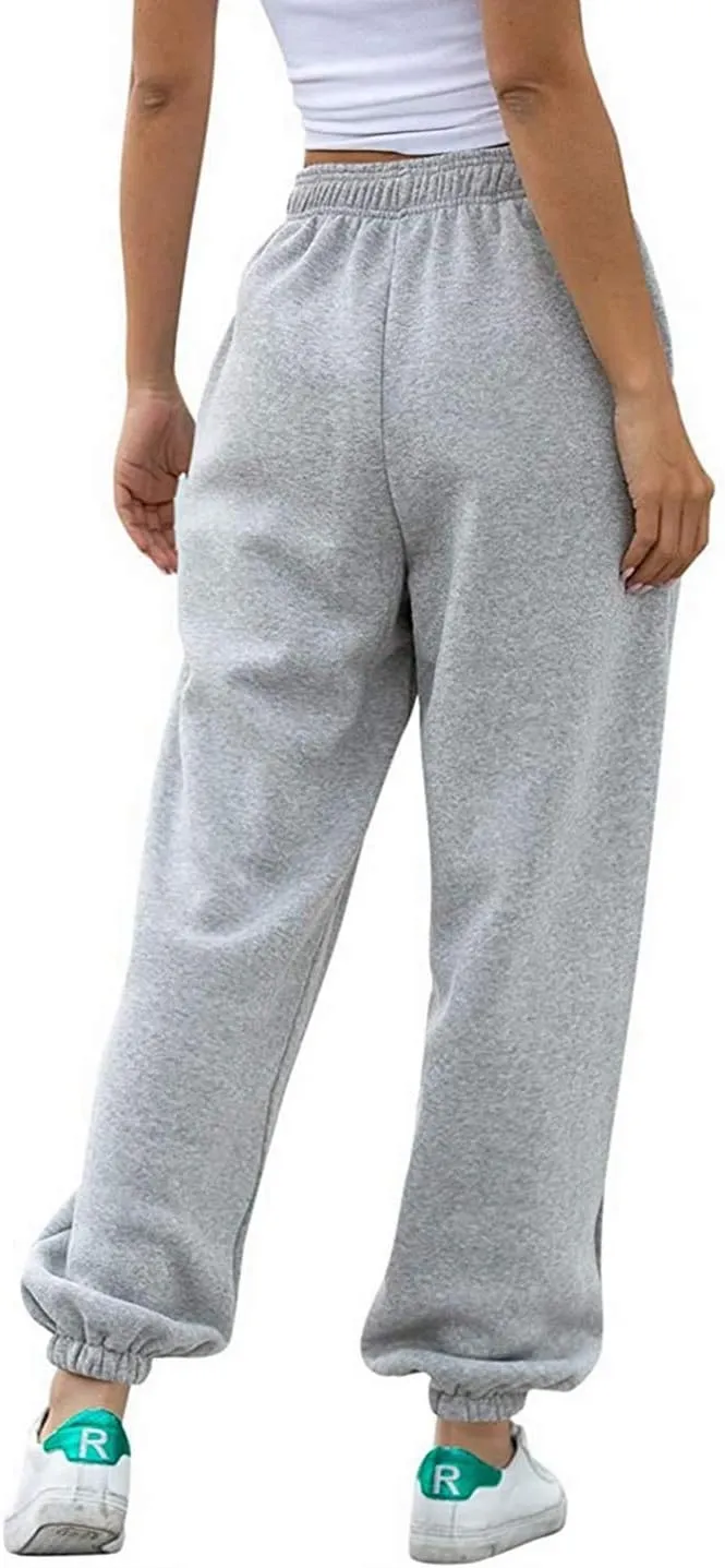AROGONE Women Sweatpants Baggy High Waisted Cinch Bottom Athletic Joggers Sweat Pants with Pockets