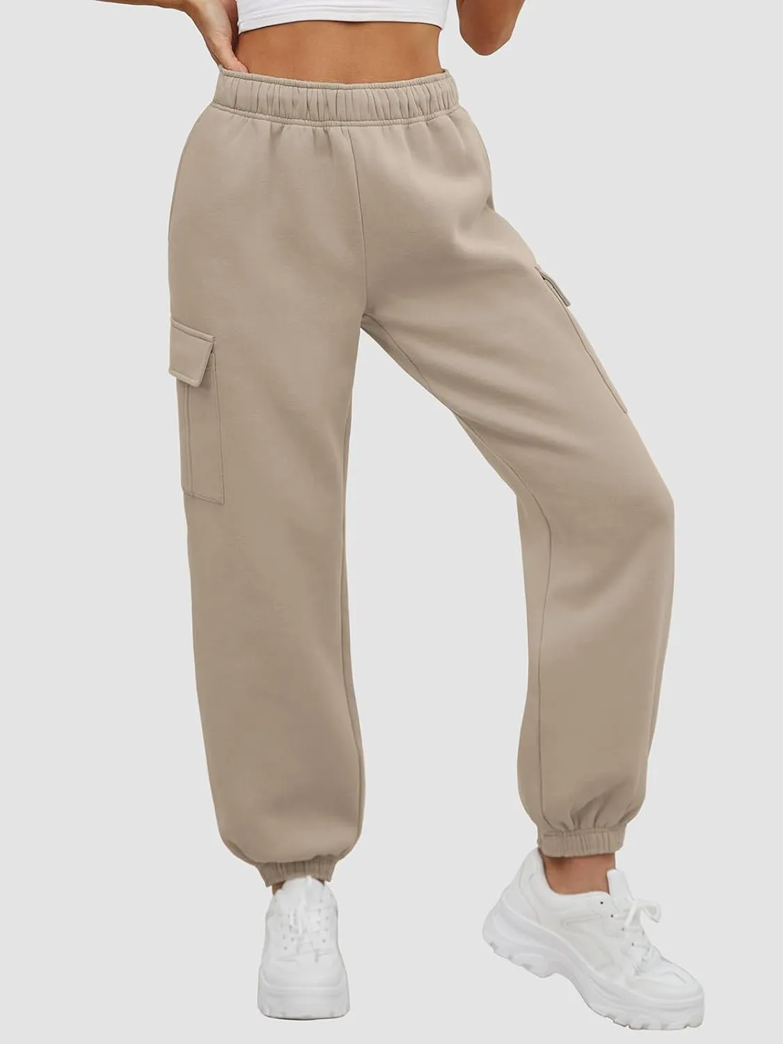 ATHMILE Womens Cargo Sweatpants Oversized Fleece Joggers Fall Fashion Outfits Y2k Clothes 2024 with Pockets