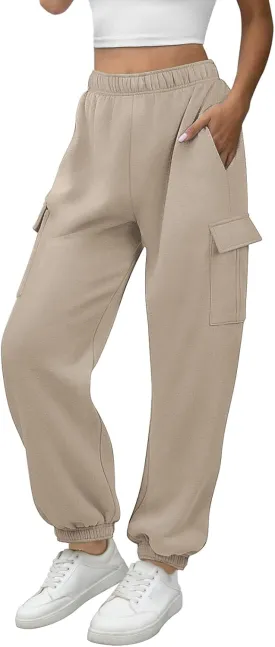 ATHMILE Womens Cargo Sweatpants Oversized Fleece Joggers Fall Fashion Outfits Y2k Clothes 2024 with Pockets
