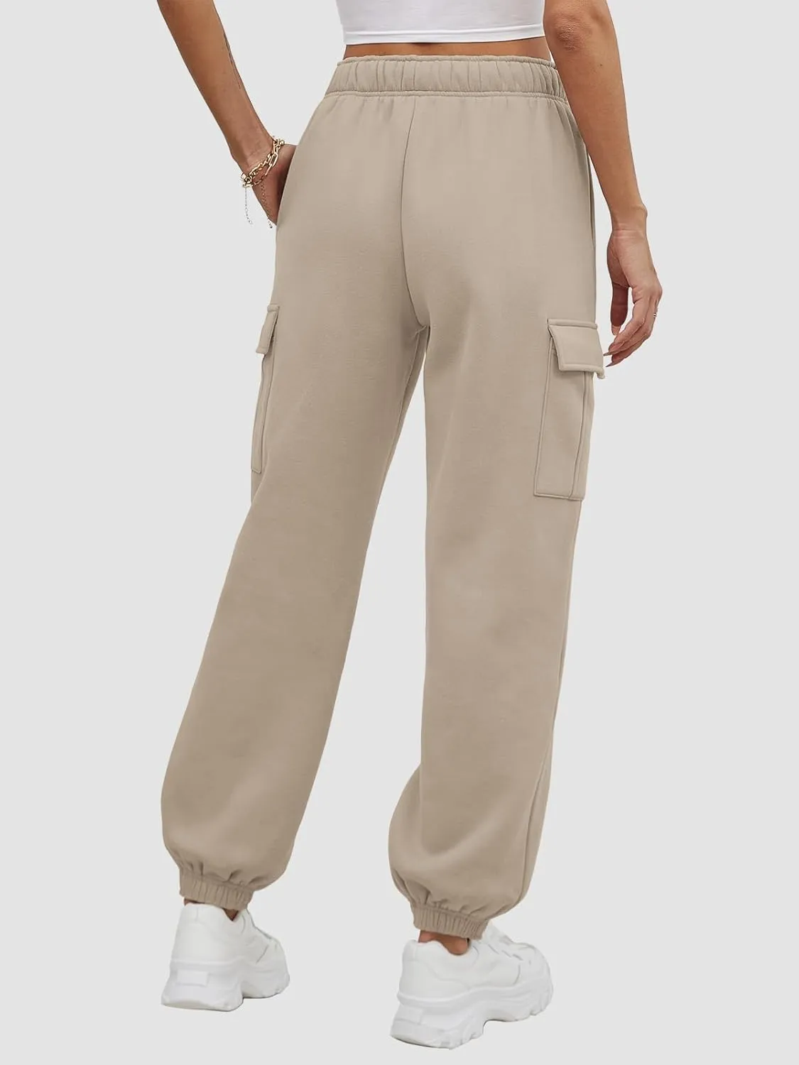 ATHMILE Womens Cargo Sweatpants Oversized Fleece Joggers Fall Fashion Outfits Y2k Clothes 2024 with Pockets