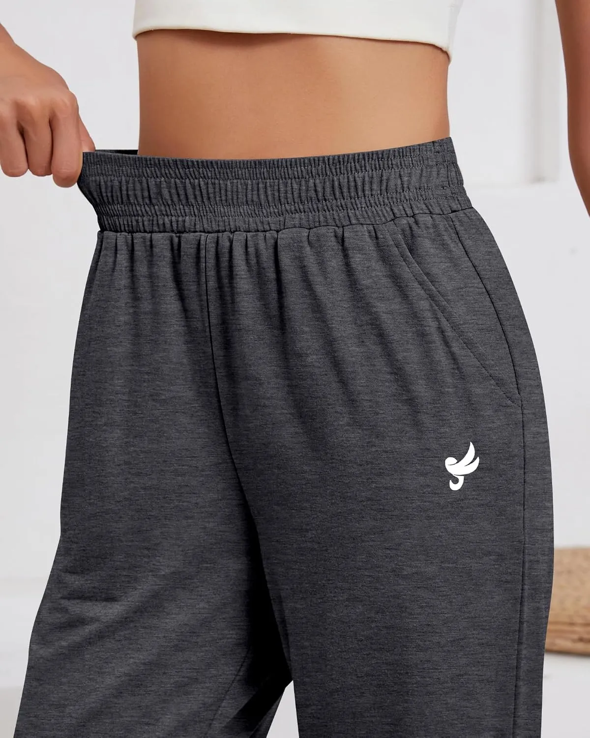 Ficerd 3 Pack Women Sweatpants Trendy Loose Fit Joggers Elastic Sporty Pants Athletic Baggy Lounge Trousers with Pockets