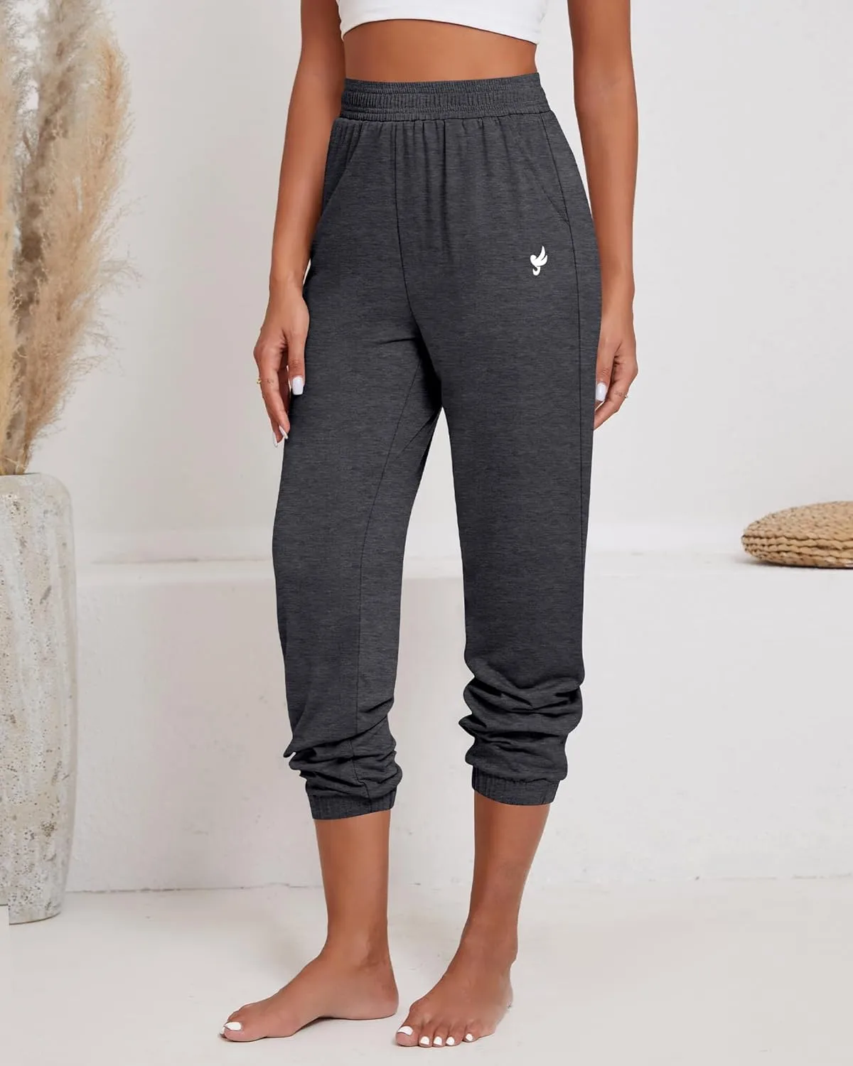 Ficerd 3 Pack Women Sweatpants Trendy Loose Fit Joggers Elastic Sporty Pants Athletic Baggy Lounge Trousers with Pockets