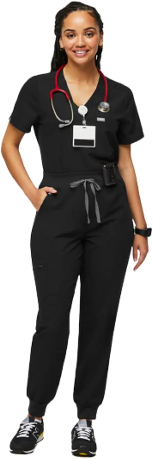 FIGS Zamora High Waisted Jogger Style Scrub Pants for Women  Slim Fit, 6 Pockets, High Rise Yoga Waistband Women Scrub Pants