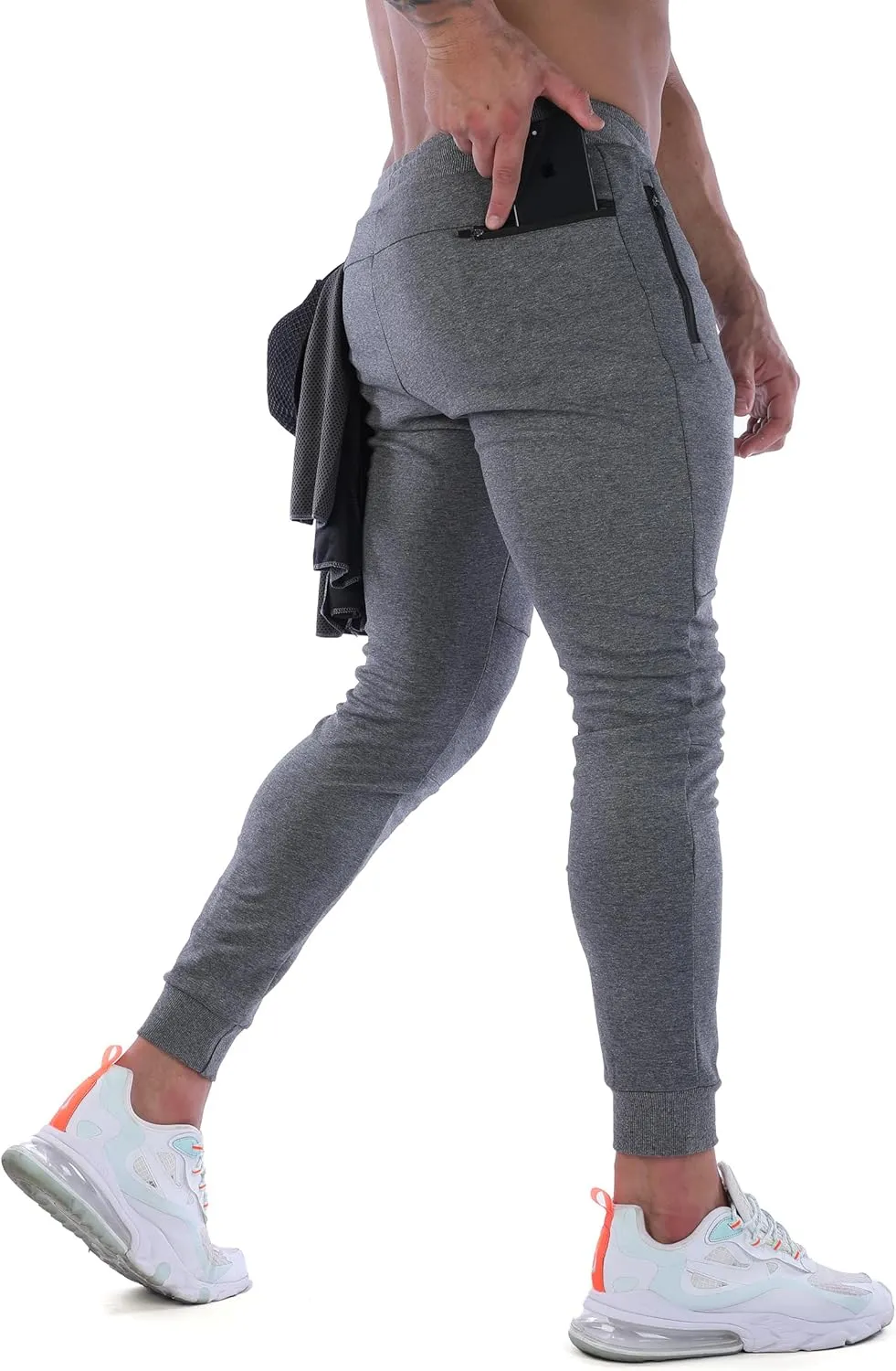 FIRSTGYM Men's Slim Fit Joggers Sweatpants Workout Pants for Gym Running and Bodybuilding