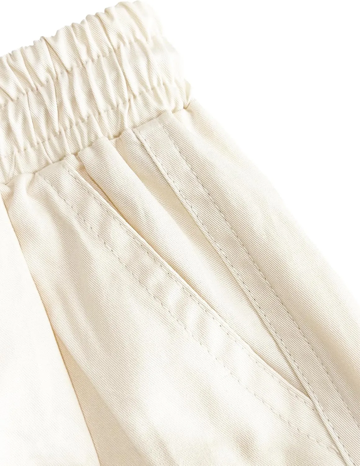 Girls Cargo Pants Elastic Waist Drawstring with Pockets Pants, 6-14 Years