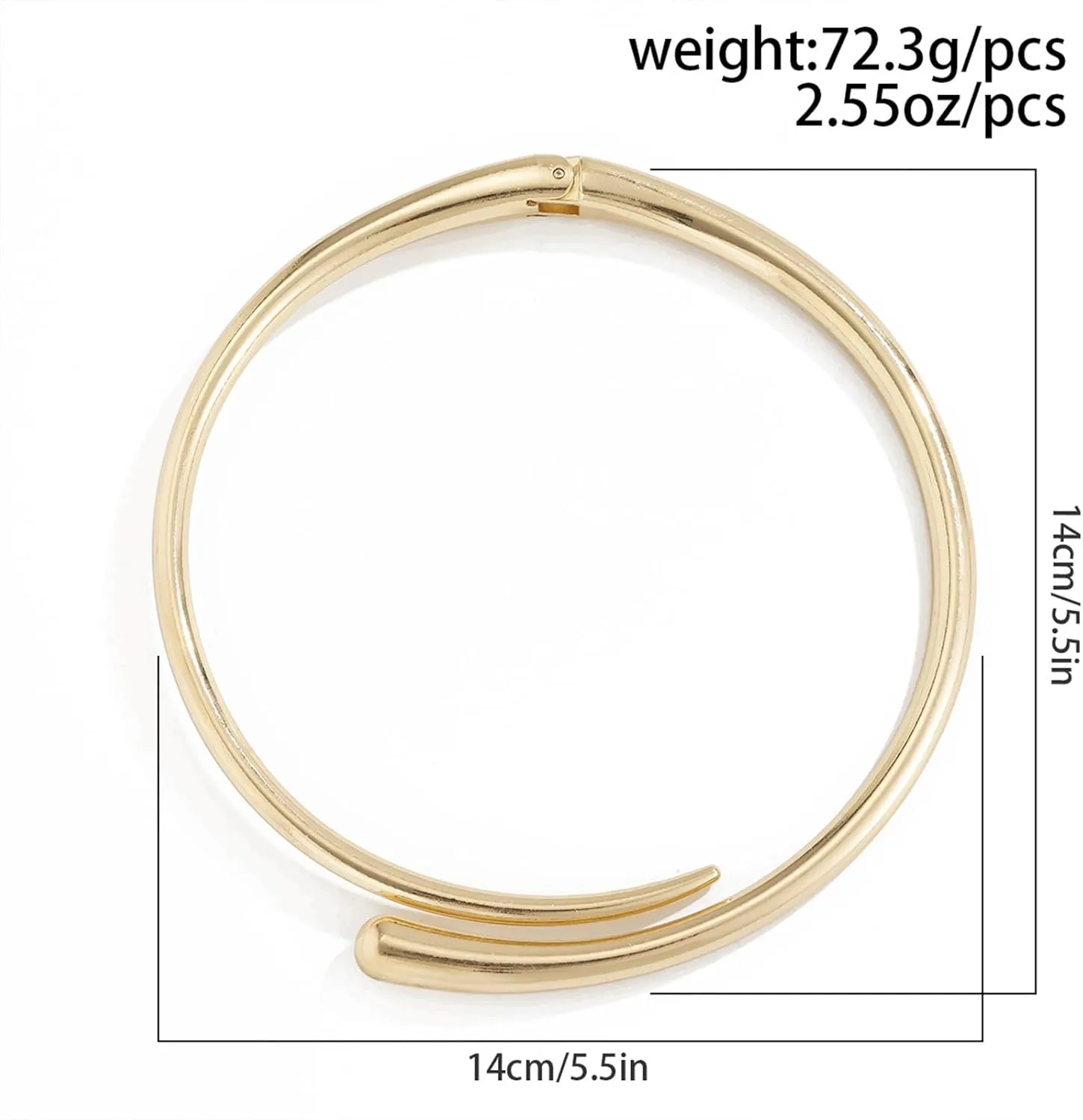 Gold Collar Necklace for Woman Bold Teardrop Necklace Chunky Necklaces for Women Statement Necklace for Women Open Cuff Design Fashion Jewelry Highly Polished Alloy