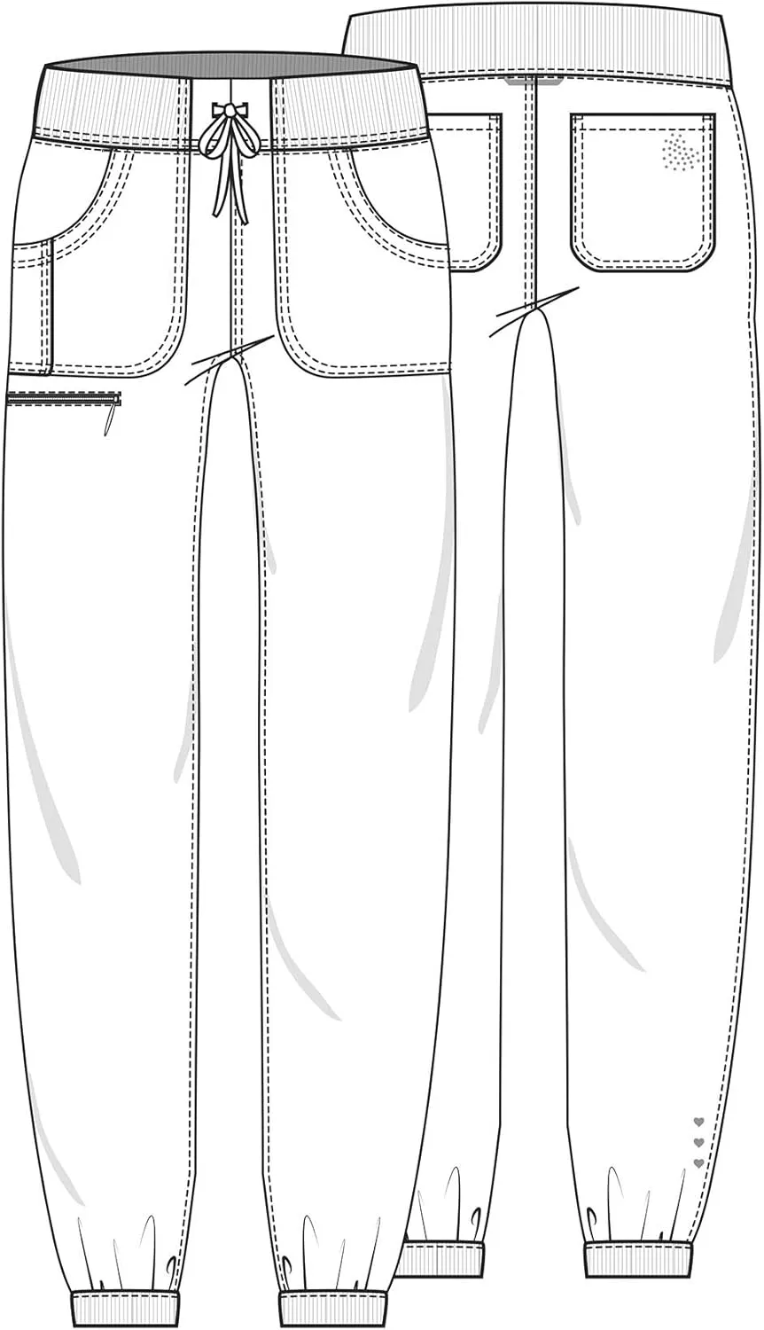 Heartsoul Women's Medical Scrub Jogger Pants Contemporary fit Drawstring waistband Jogger With 5 Pockets - HS030