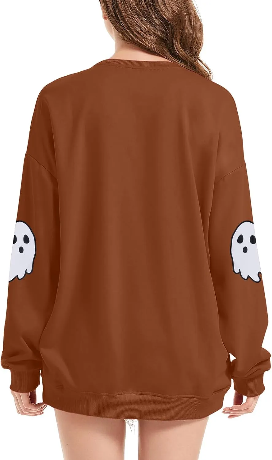 HEBBE Spooky Season Sweatshirts Halloween Ghost Sweatshirt Women - Halloween Graphic Crewneck Tops Casual Sweater