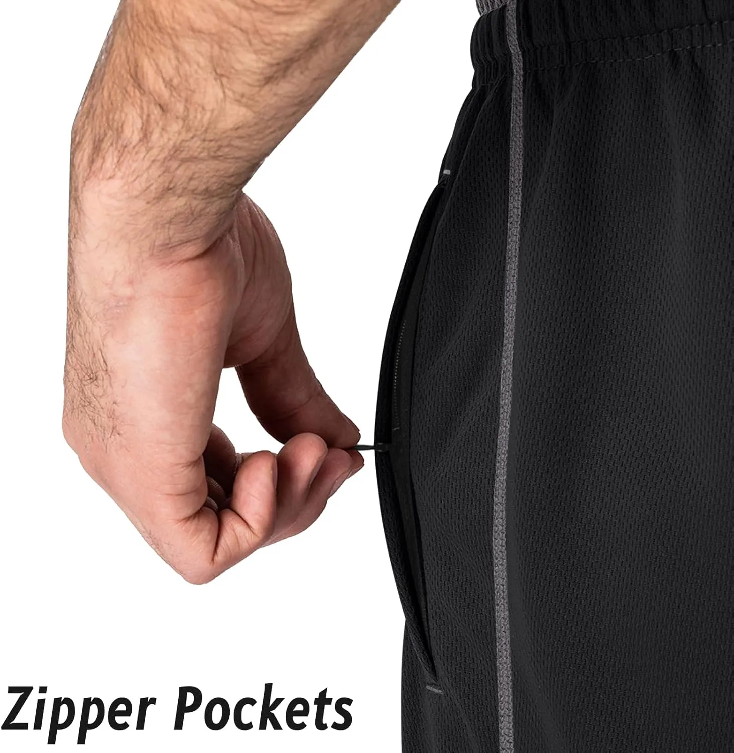 MAGNIVIT Men's Lightweight Sweatpants Loose Fit Open Bottom Mesh Athletic Pants with Zipper Pockets