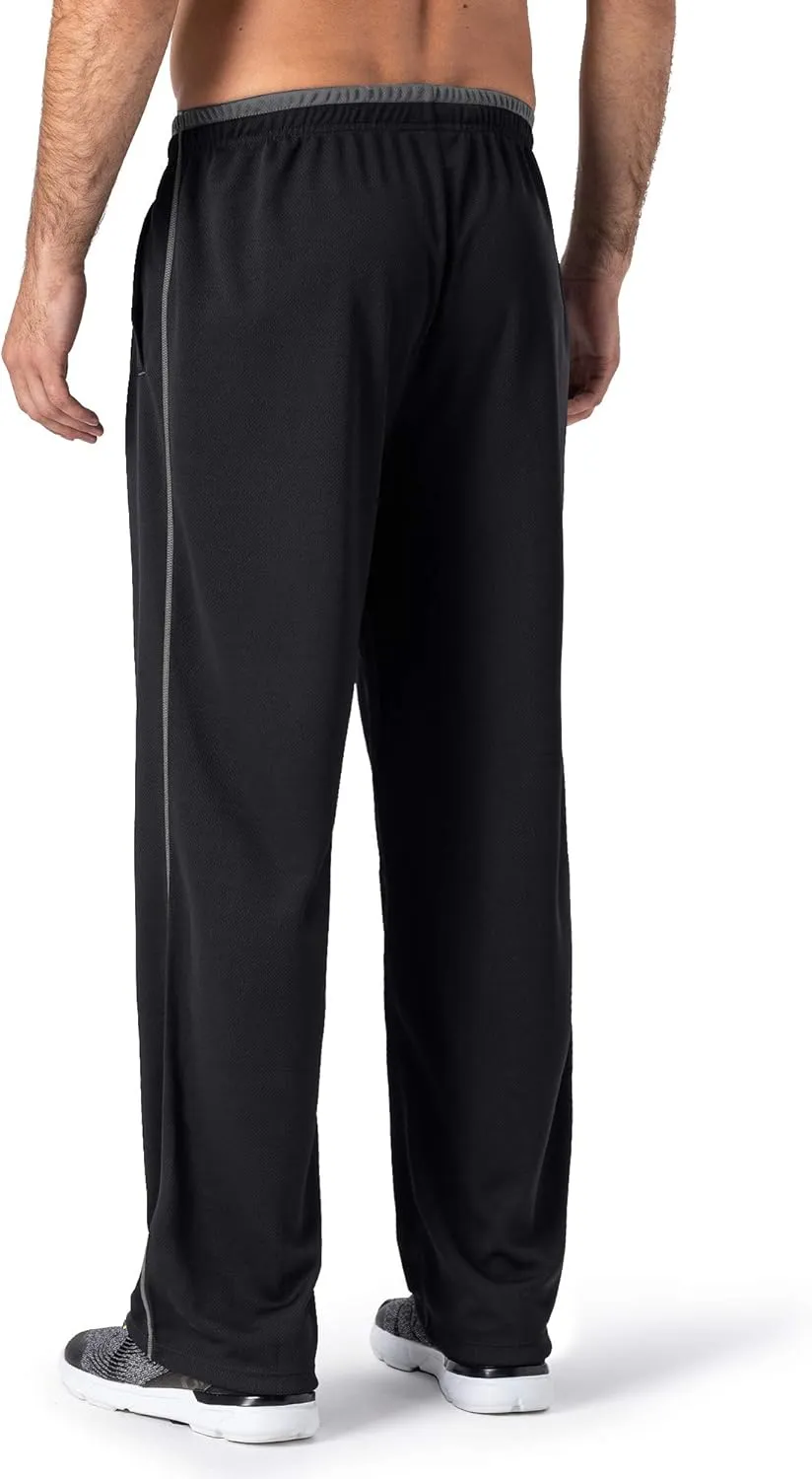 MAGNIVIT Men's Lightweight Sweatpants Loose Fit Open Bottom Mesh Athletic Pants with Zipper Pockets