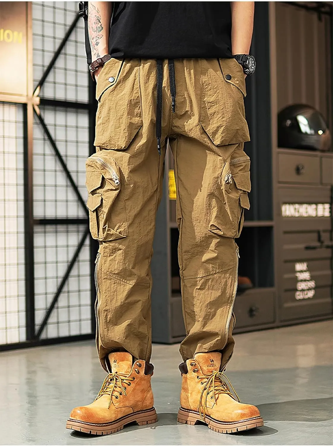 MOKEWEN Men's Jogger Streetwear Jogger Casual Harem Cargo Ankle Harem Pants