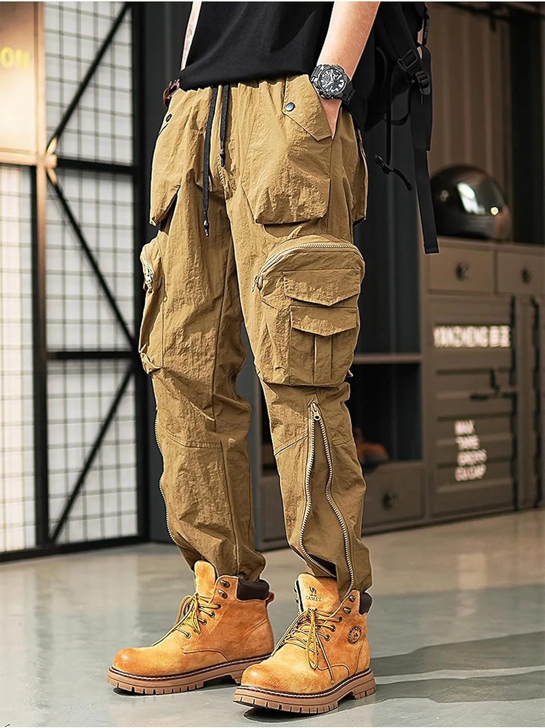 MOKEWEN Men's Jogger Streetwear Jogger Casual Harem Cargo Ankle Harem Pants