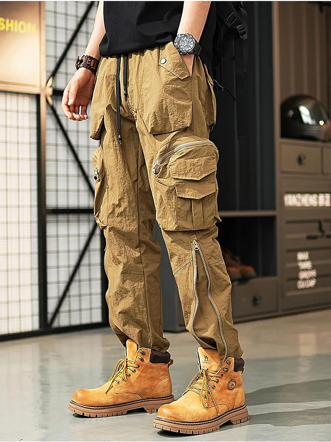 MOKEWEN Men's Jogger Streetwear Jogger Casual Harem Cargo Ankle Harem Pants