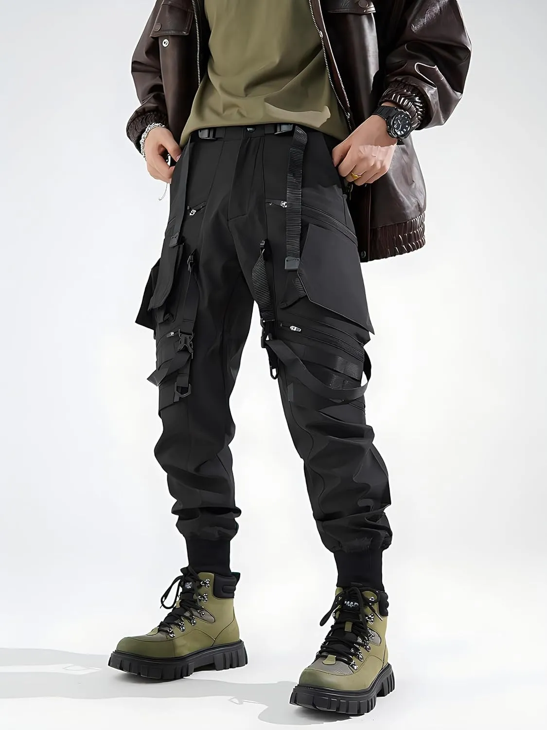 MOKEWEN Men's Jogger Streetwear Jogger Casual Harem Cargo Ankle Harem Pants