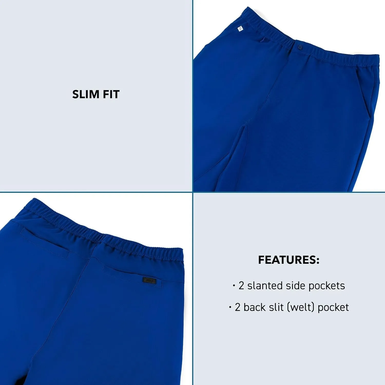 Peelz Mike Fly Front 4-Pocket Jogger Scrub Pants for Men - Soft Stretch Fabric, Mens Scrubs, Slim Fit