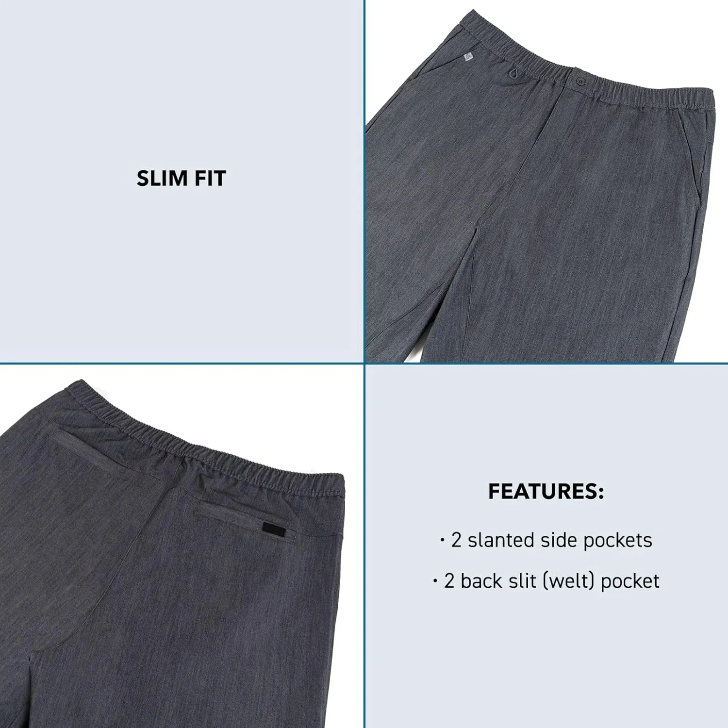 Peelz Mike Fly Front 4-Pocket Jogger Scrub Pants for Men - Soft Stretch Fabric, Mens Scrubs, Slim Fit