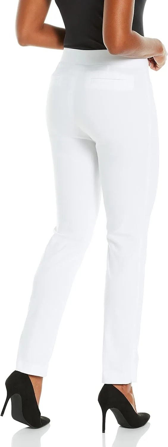 Rafaella Women's Solid Supreme Stretch Dress Pants with Pull-on Waistband and Pockets, Durable Work Slacks, 30.5" Inseam