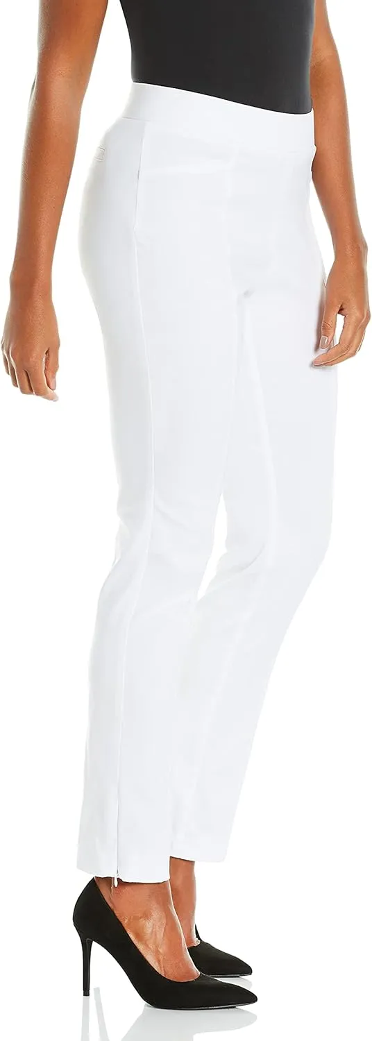 Rafaella Women's Solid Supreme Stretch Dress Pants with Pull-on Waistband and Pockets, Durable Work Slacks, 30.5" Inseam