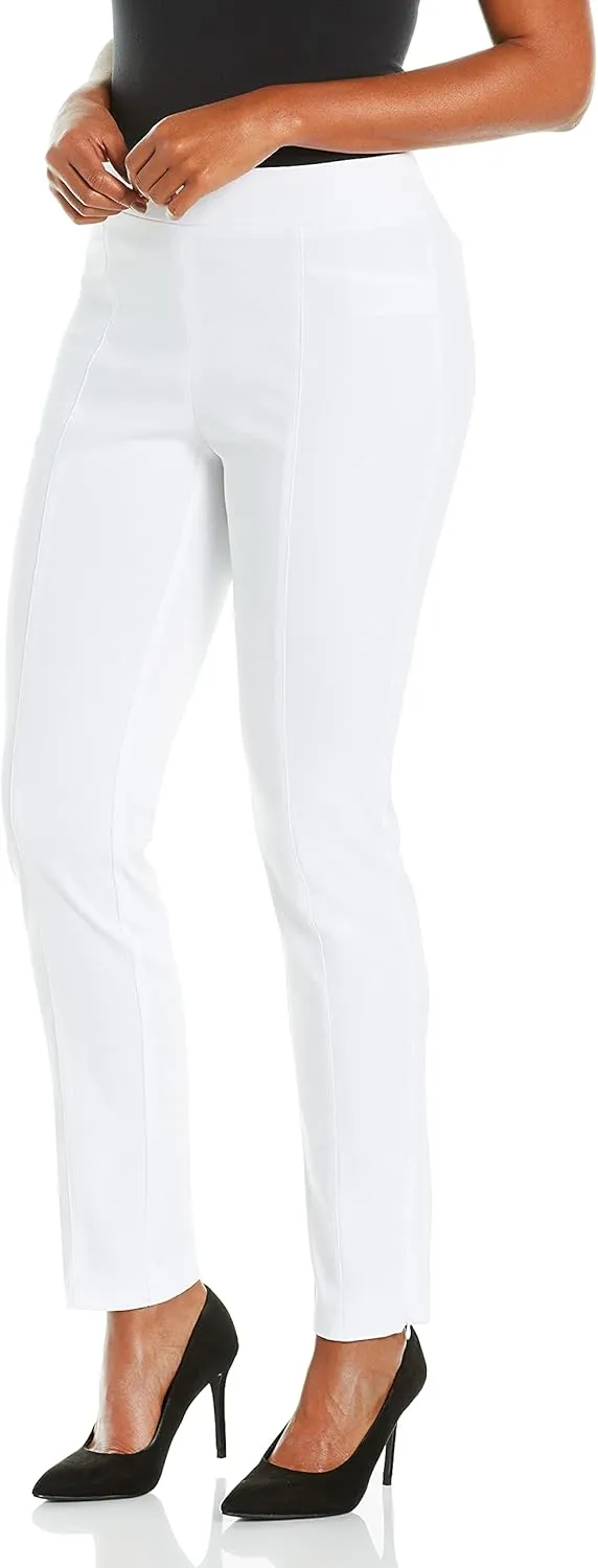 Rafaella Women's Solid Supreme Stretch Dress Pants with Pull-on Waistband and Pockets, Durable Work Slacks, 30.5" Inseam