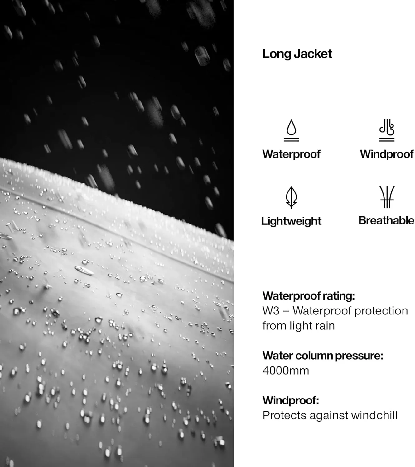 RAINS Long Jacket - Waterproof Jacket for Men and Women - Windproof Lightweight Coat Unisex, 2 Year Product Warranty