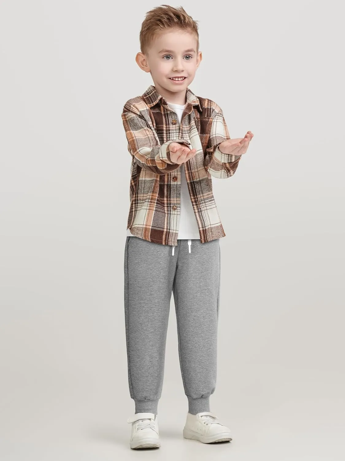 Resinta 5 Pack Toddler Boys Sweatpants Athletic Pull-On Pants with Drawstring and Pockets Boys Active Cotton Jogger Pants