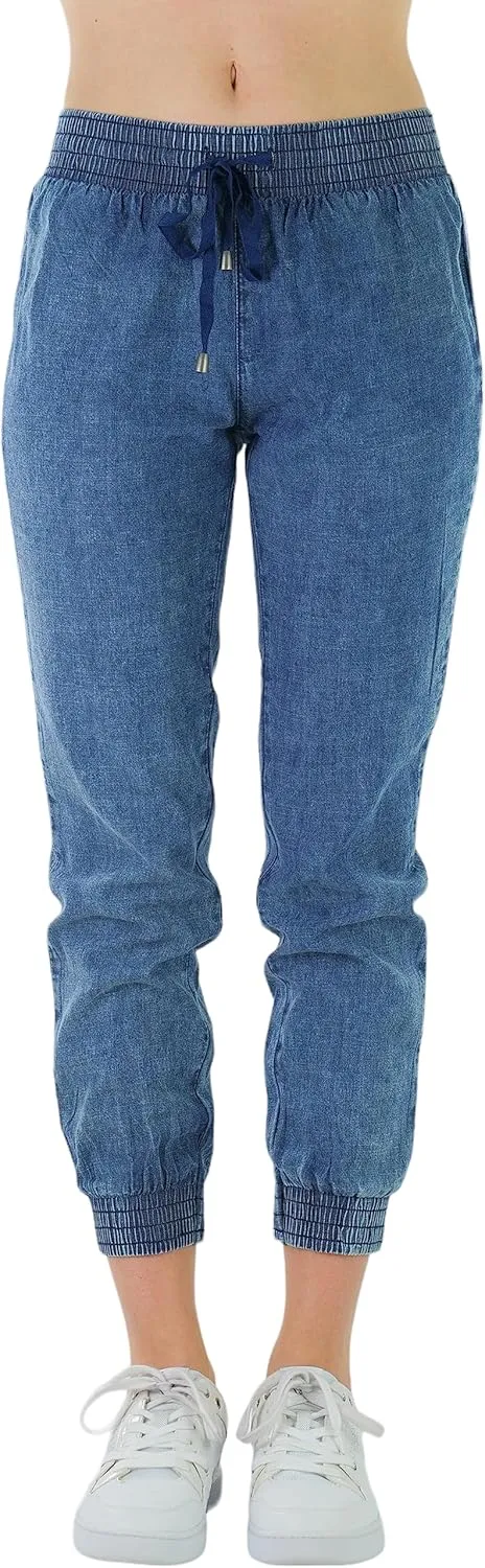 ToBeInStyle Women's Solid Print French Terry Jogger Pants