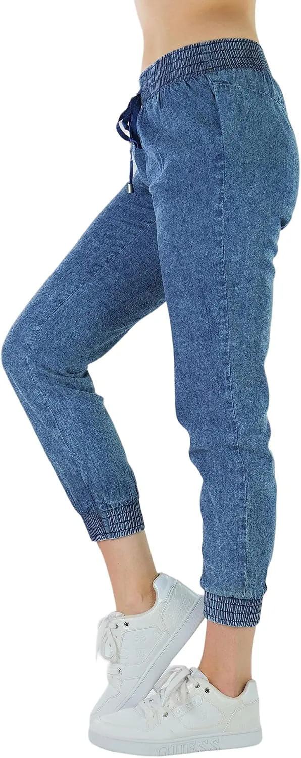 ToBeInStyle Women's Solid Print French Terry Jogger Pants