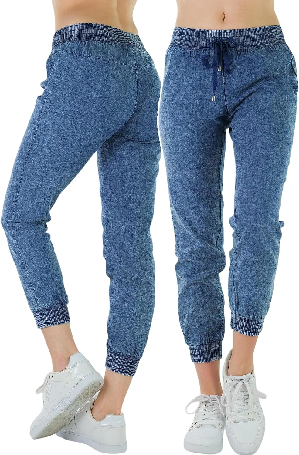 ToBeInStyle Women's Solid Print French Terry Jogger Pants