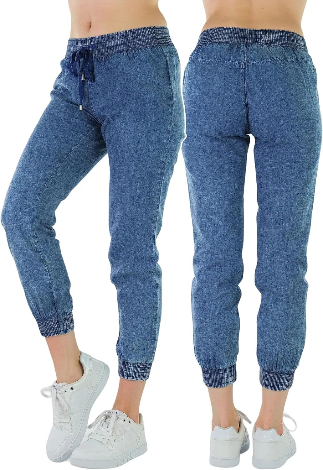 ToBeInStyle Women's Solid Print French Terry Jogger Pants