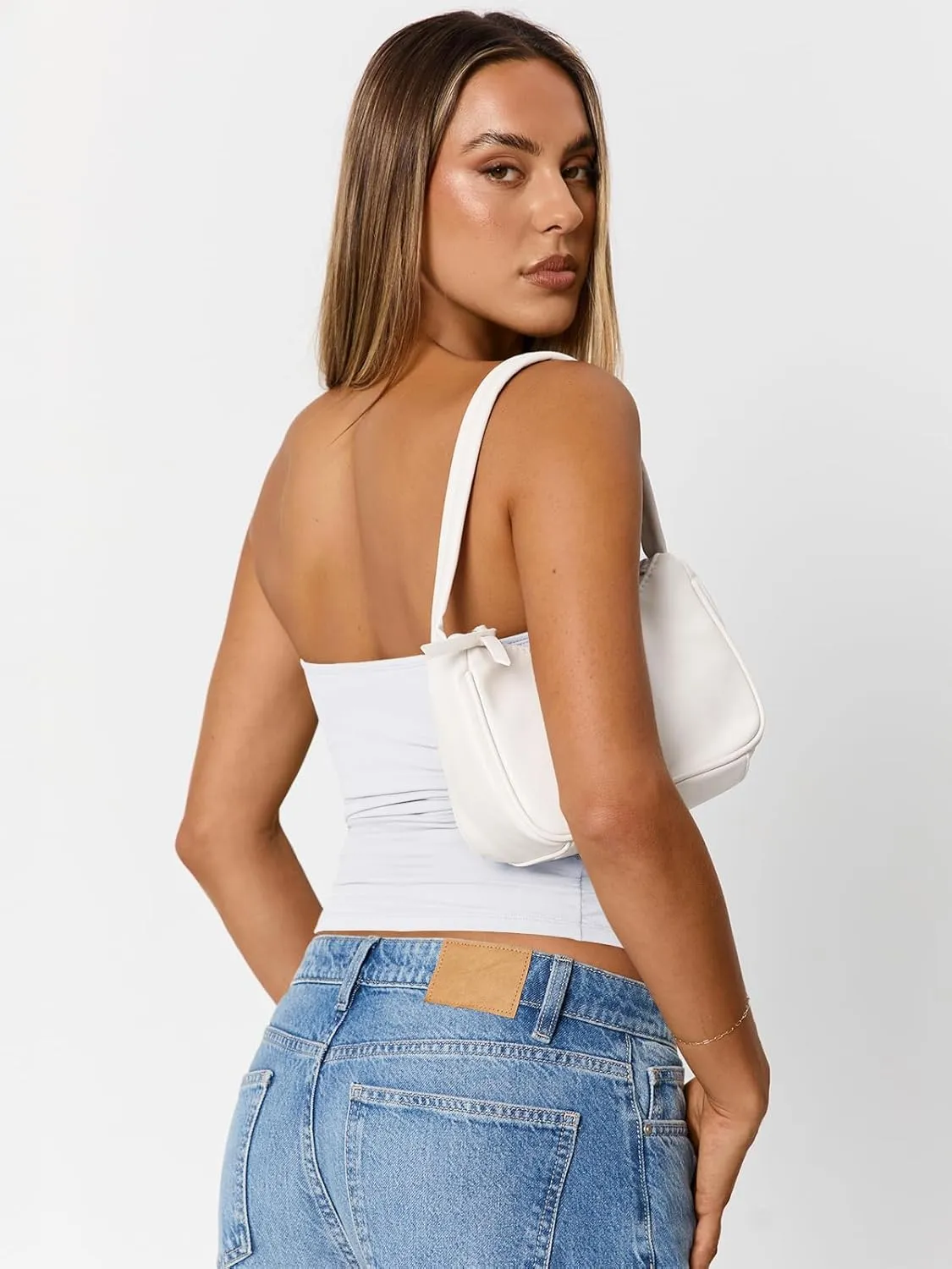 Trendy Queen Womens Cute Summer Tube Tops Going Out Strapless Ruched Backless Sleeveless Bandeau Y2k Clothes 2025