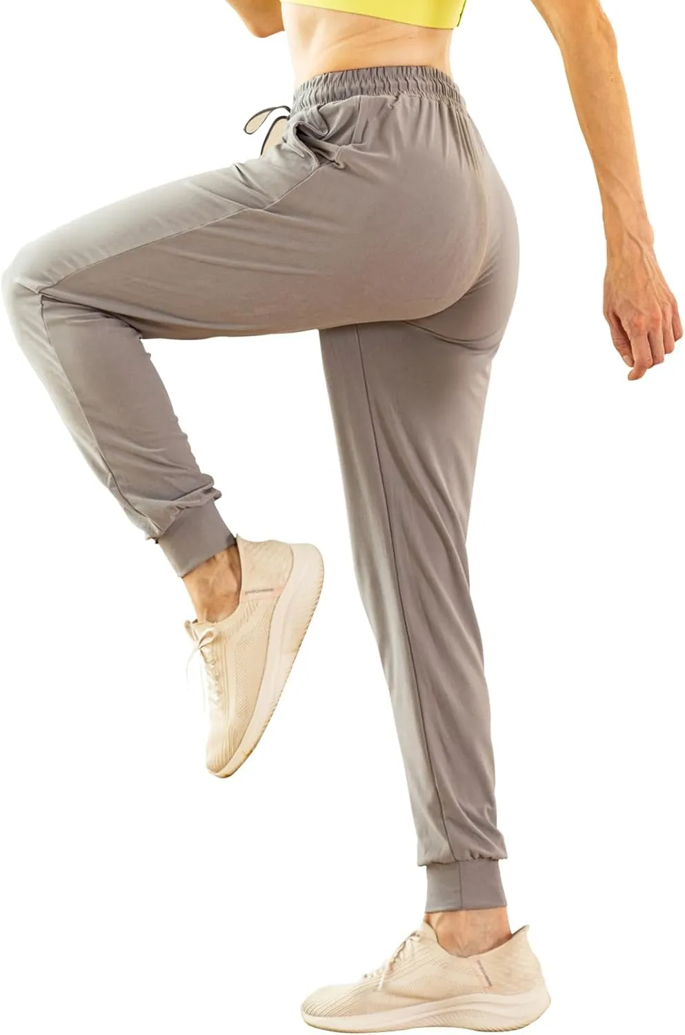 TRIUNION 2 Pack Womens Jogger Pants with Pockets Soft Tapered Joggers Sweatpants for Women Drawstring Lounge Pants