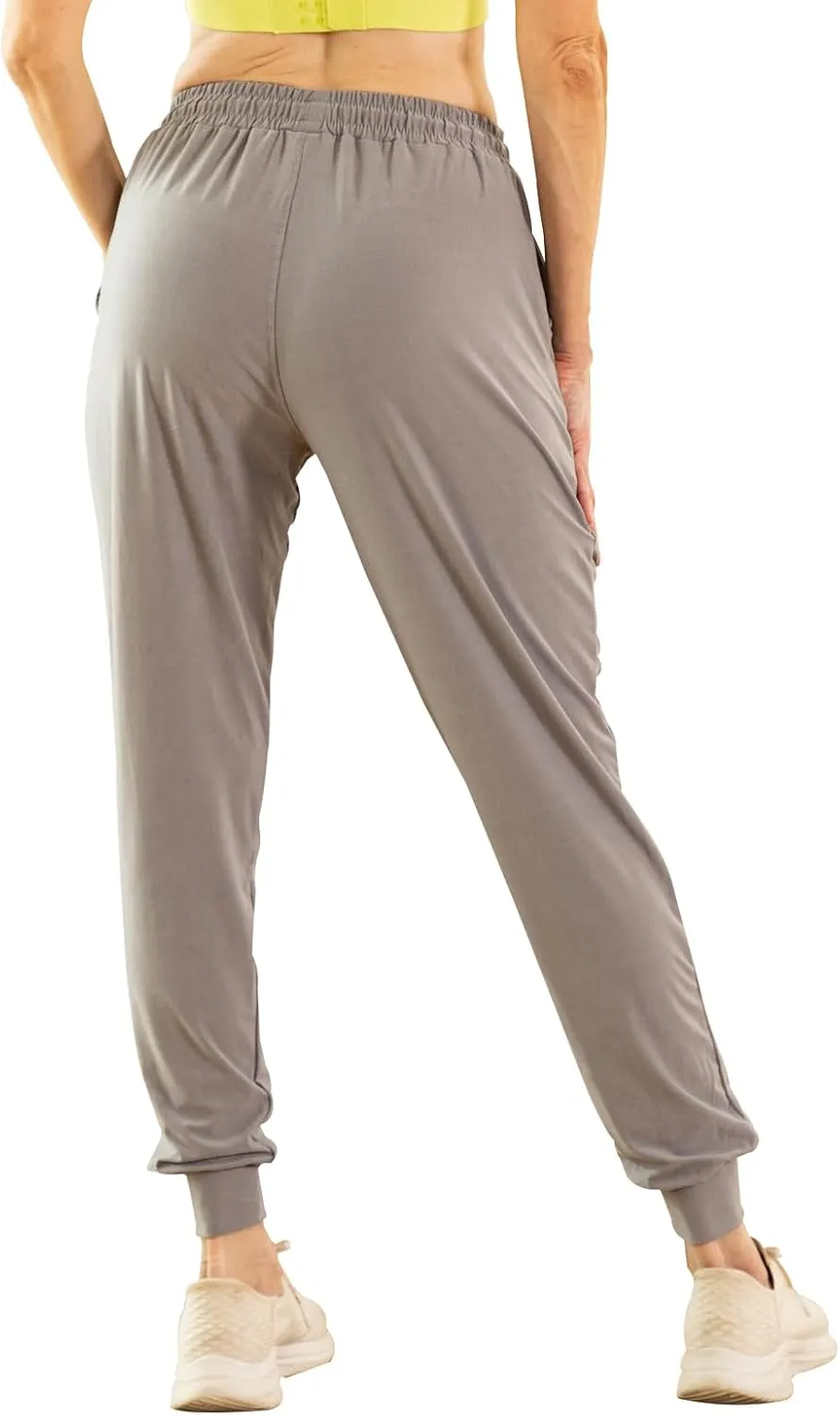 TRIUNION 2 Pack Womens Jogger Pants with Pockets Soft Tapered Joggers Sweatpants for Women Drawstring Lounge Pants