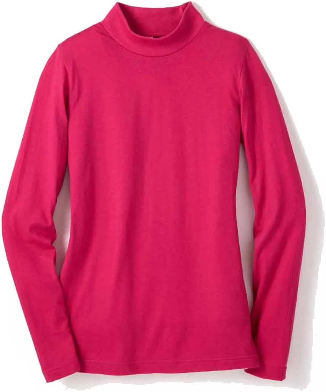 Turtle Bay New York All Season Women's Long Sleeve Cotton Blend Mock Neck Tops in 5 Attractive Colours and Plus Sizes