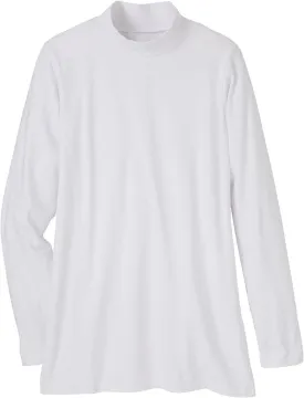 Turtle Bay New York All Season Women's Long Sleeve Cotton Blend Mock Neck Tops in 5 Attractive Colours and Plus Sizes