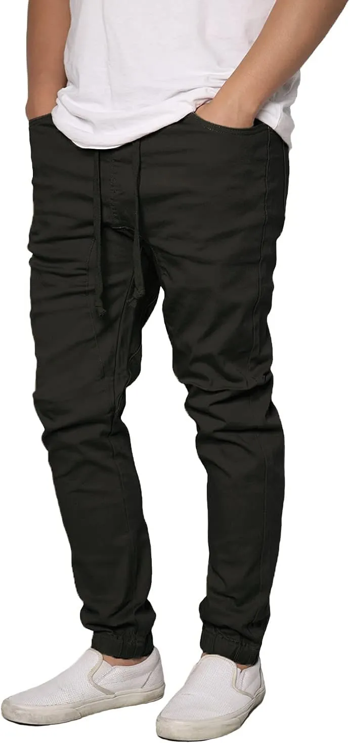 URBANJ Men's Casual Drop Crotch Denim Jogger Pants S-5XL