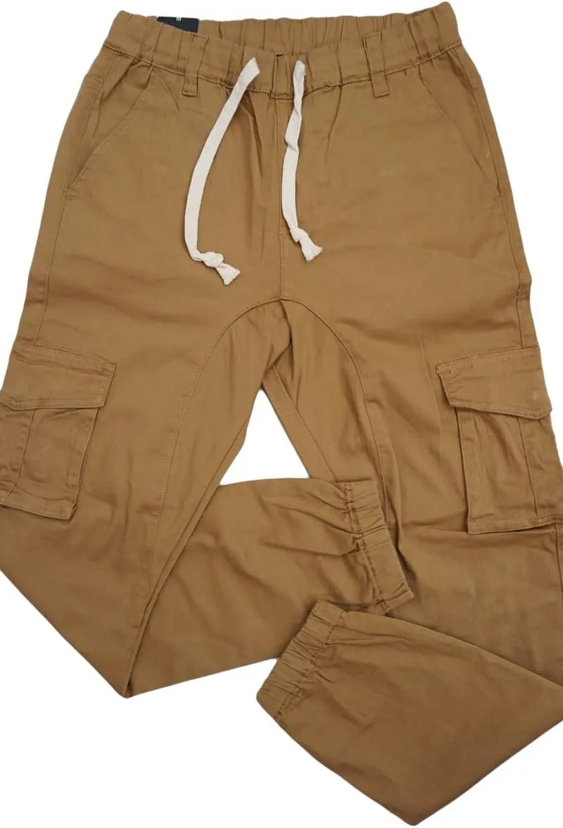 URBANJ Men's Stretch Twill Drop Crotch Jogger Pants S-5XL