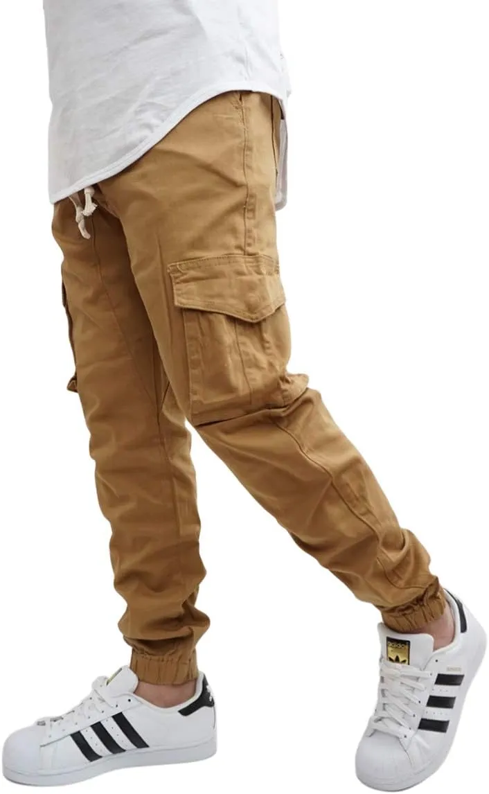 URBANJ Men's Stretch Twill Drop Crotch Jogger Pants S-5XL