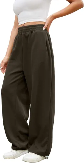 Women Baggy Sweatpants Casual Wide Leg Drawstring Athletic Fit Joggers Lounge Pants Trousers with Pockets 2024
