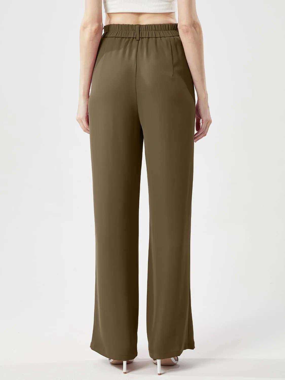 Women's Casual Wide Leg Pants Long Straight Suit Pants High Waisted Business Work Outfits Trendy Trousers for Women