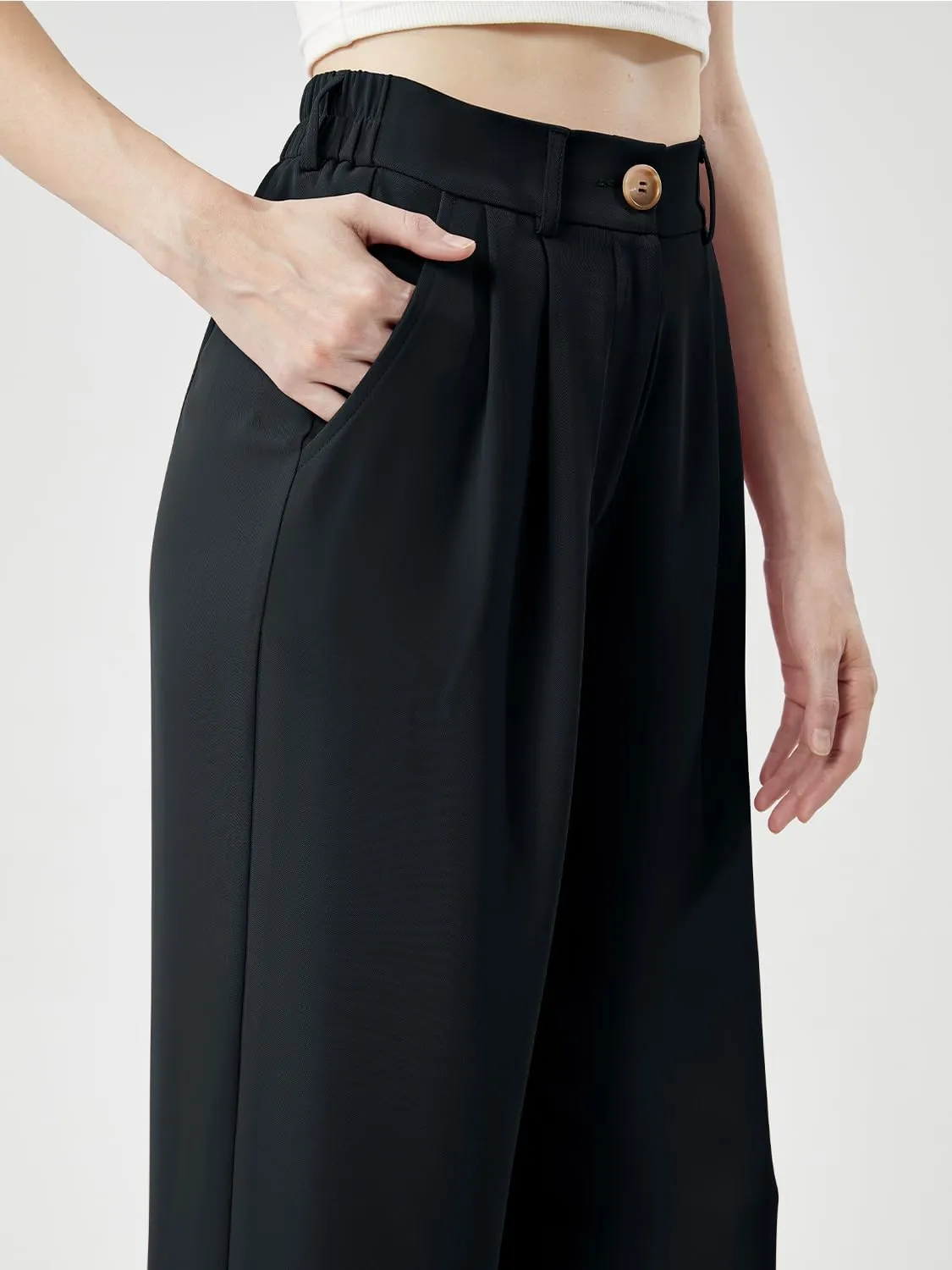 Women's Casual Wide Leg Pants Long Straight Suit Pants High Waisted Business Work Outfits Trendy Trousers for Women