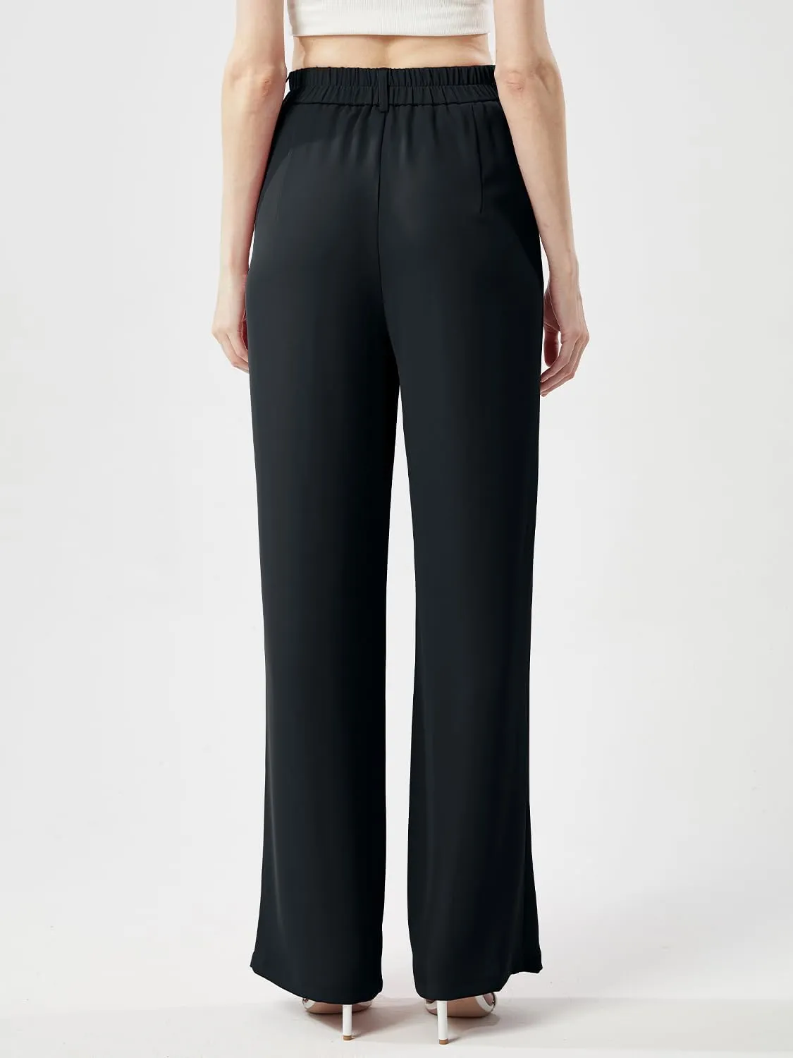 Women's Casual Wide Leg Pants Long Straight Suit Pants High Waisted Business Work Outfits Trendy Trousers for Women