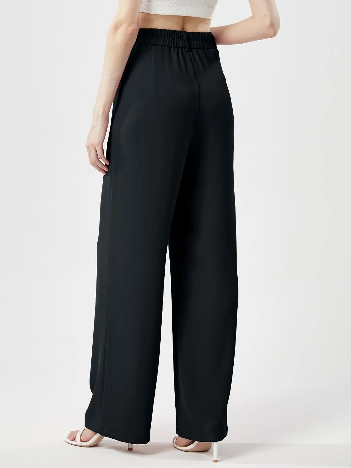 Women's Casual Wide Leg Pants Long Straight Suit Pants High Waisted Business Work Outfits Trendy Trousers for Women