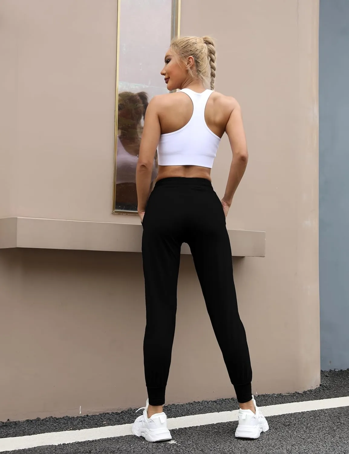 Women's Joggers with Pockets Sweatpants for Women Lounge Workout Jogger Pants for Yoga Running Athletic Leggings