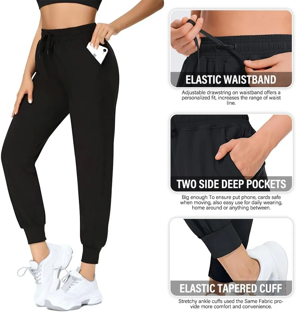 Women's Joggers with Pockets Sweatpants for Women Lounge Workout Jogger Pants for Yoga Running Athletic Leggings