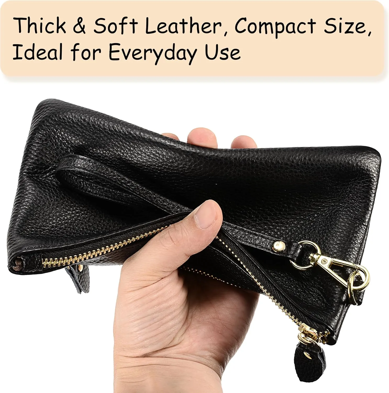 YALUXE Genuine Leather Wristlet Handbags Purses Cell Phone Pocket Clutch Wallet Crossbody Bags for Women