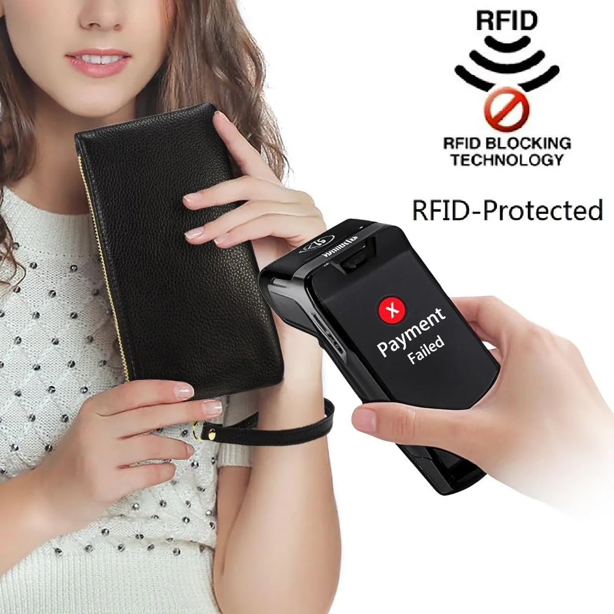 YALUXE Genuine Leather Wristlet Handbags Purses Cell Phone Pocket Clutch Wallet Crossbody Bags for Women