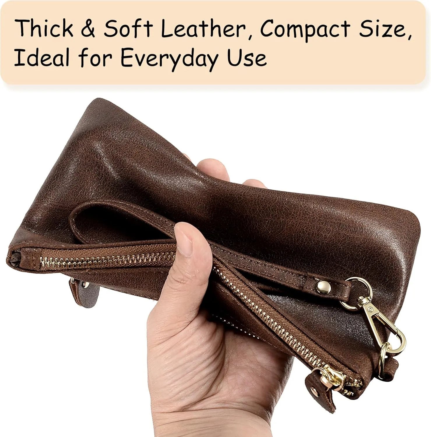 YALUXE Genuine Leather Wristlet Handbags Purses Cell Phone Pocket Clutch Wallet Crossbody Bags for Women